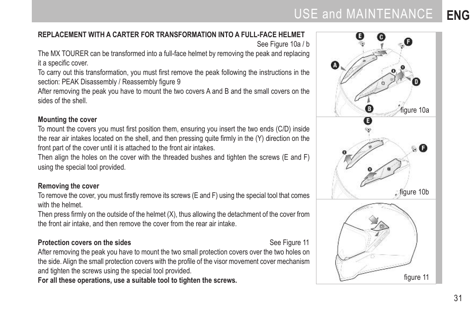 Use and maintenance eng | SUOMY MX Tourer User Manual | Page 33 / 99