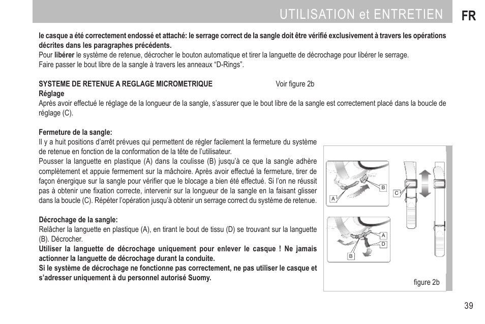 Utilisation et entretien fr | SUOMY MX Tourer User Manual | Page 41 / 99