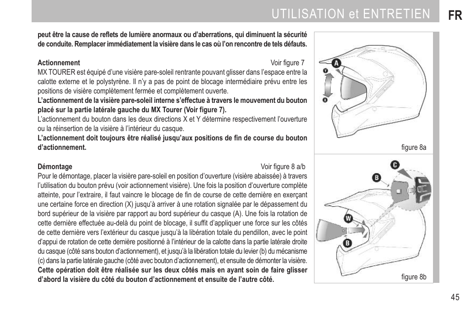 Utilisation et entretien fr | SUOMY MX Tourer User Manual | Page 47 / 99