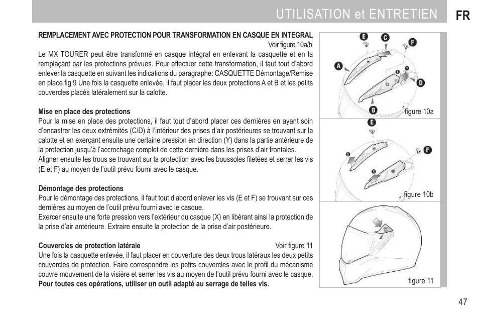 Utilisation et entretien fr | SUOMY MX Tourer User Manual | Page 49 / 99