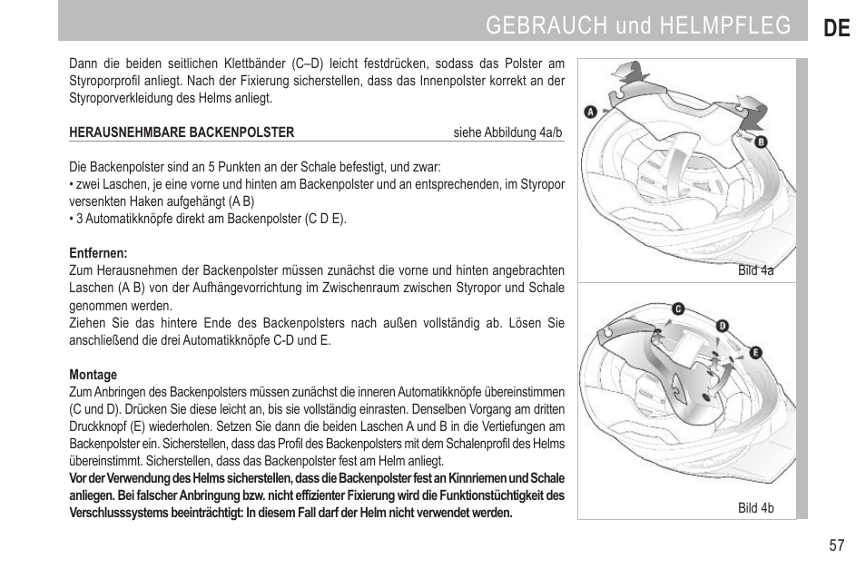 Gebrauch und helmpfleg de | SUOMY MX Tourer User Manual | Page 59 / 99