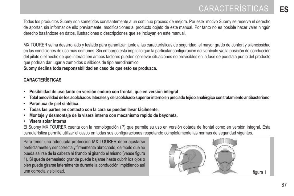 Características es | SUOMY MX Tourer User Manual | Page 69 / 99