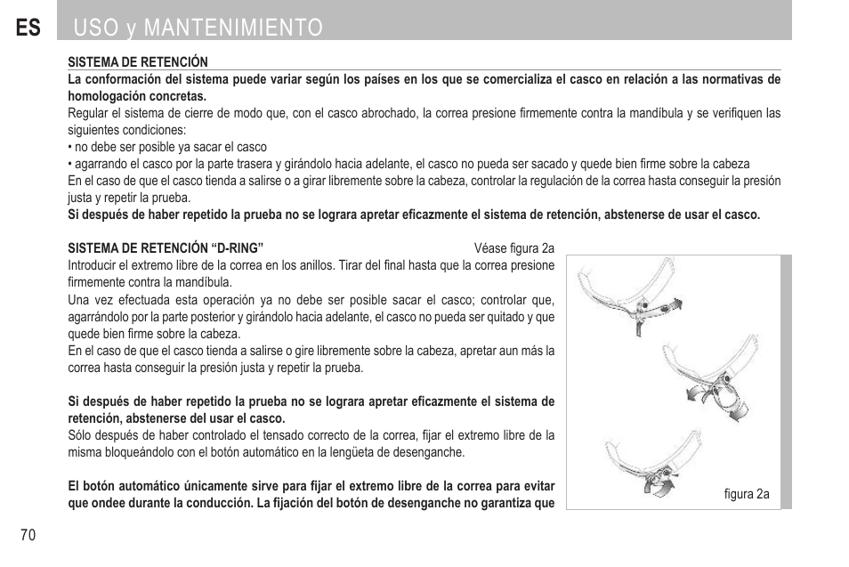 Es uso y mantenimiento | SUOMY MX Tourer User Manual | Page 72 / 99