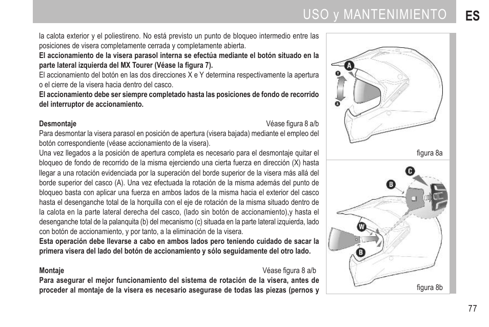 Uso y mantenimiento es | SUOMY MX Tourer User Manual | Page 79 / 99