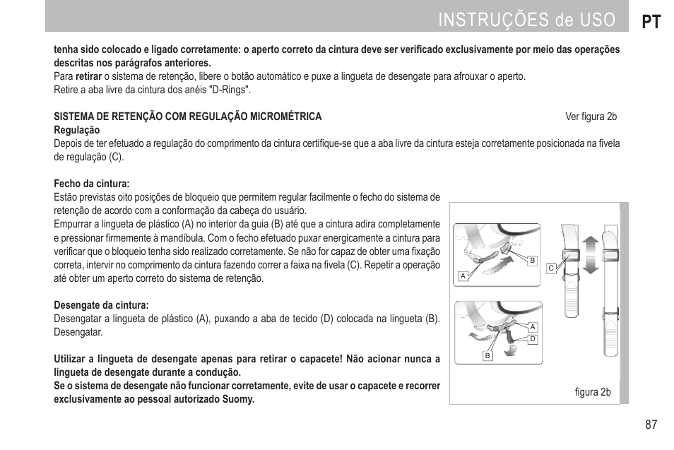Instruções de uso pt | SUOMY MX Tourer User Manual | Page 89 / 99