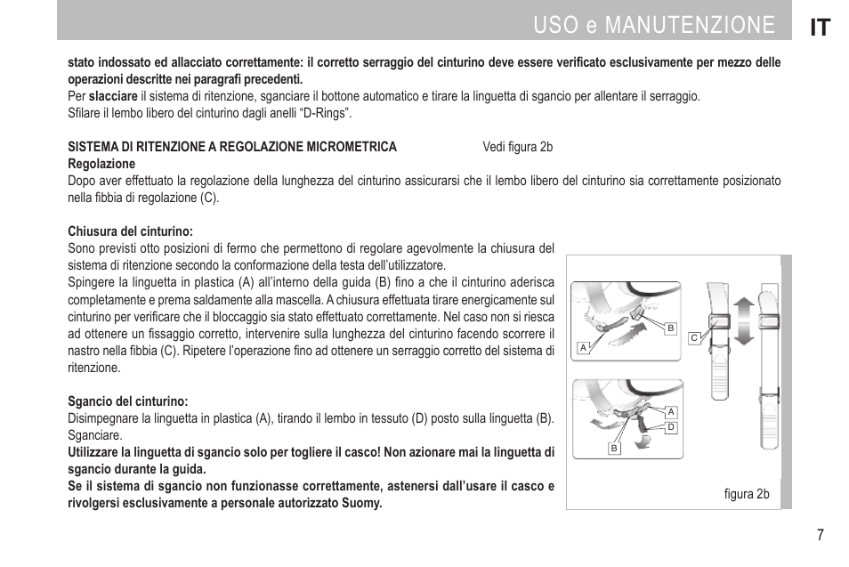 Uso e manutenzione it | SUOMY MX Tourer User Manual | Page 9 / 99