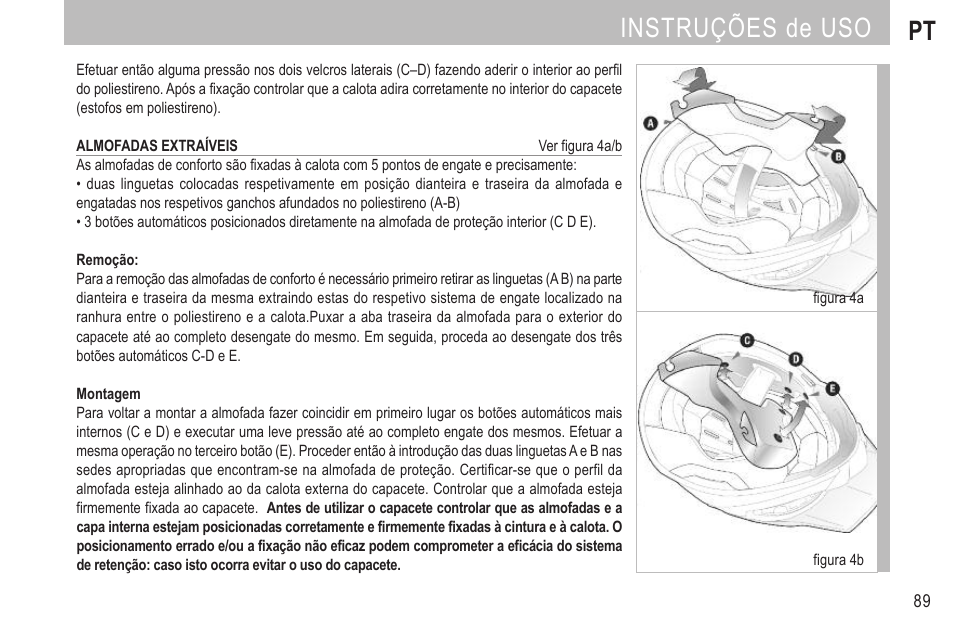 Instruções de uso pt | SUOMY MX Tourer User Manual | Page 91 / 99