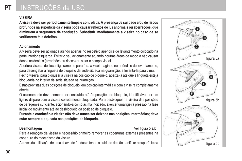 Pt instruções de uso | SUOMY MX Tourer User Manual | Page 92 / 99