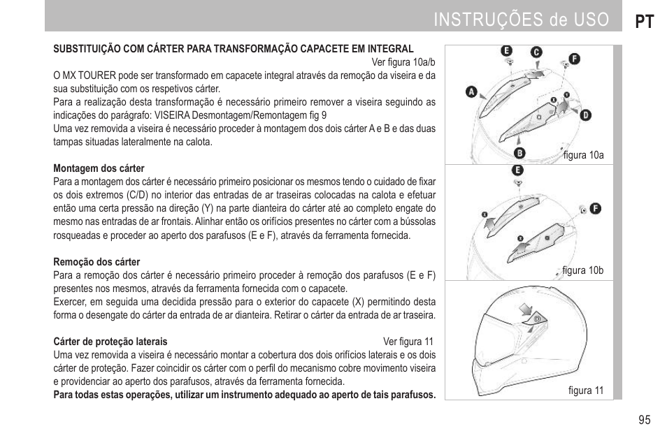 Instruções de uso pt | SUOMY MX Tourer User Manual | Page 97 / 99