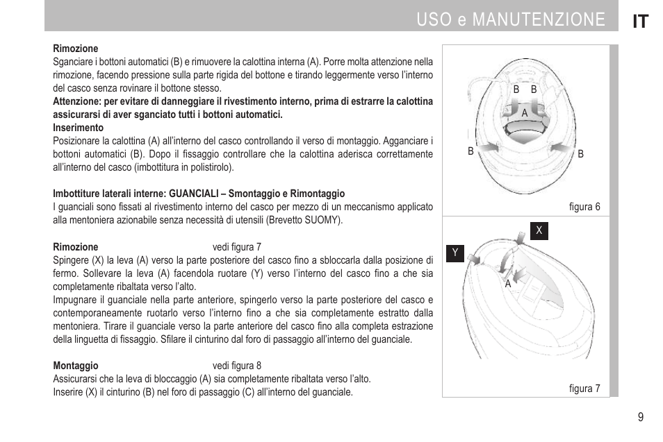 Uso e manutenzione it | SUOMY SR Sport User Manual | Page 11 / 100