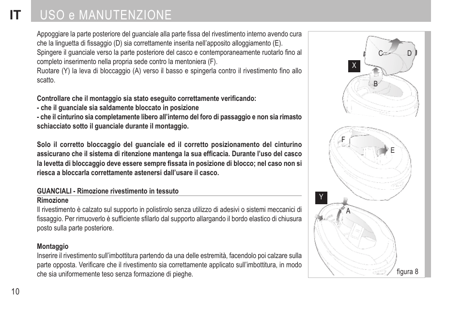 It uso e manutenzione | SUOMY SR Sport User Manual | Page 12 / 100