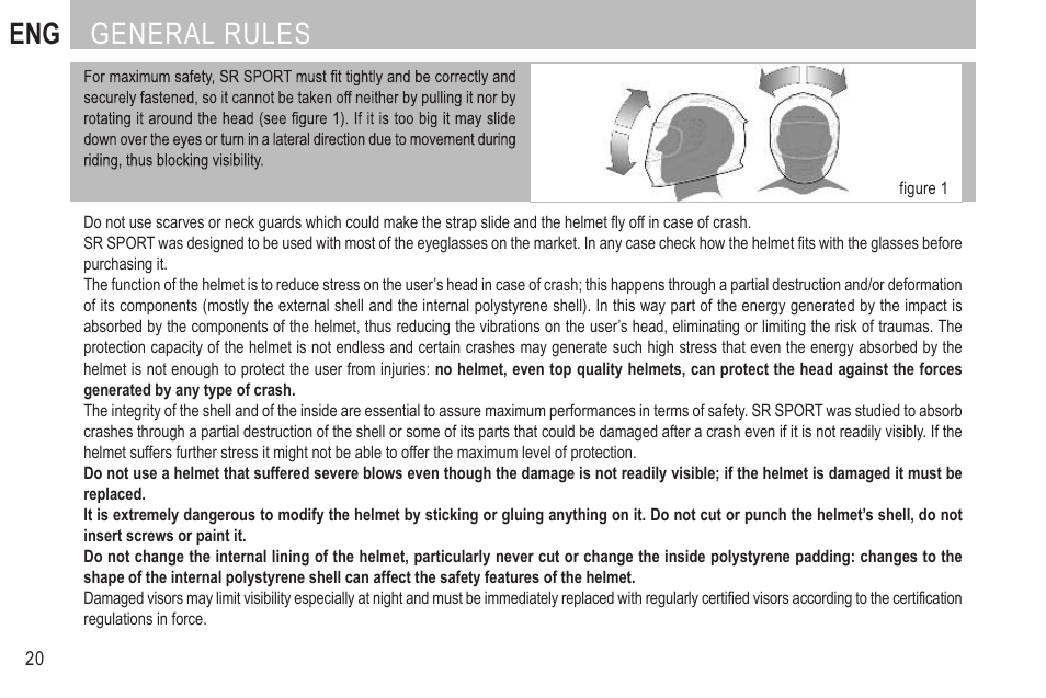 Eng general rules | SUOMY SR Sport User Manual | Page 22 / 100