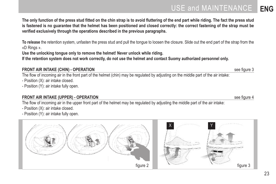 Use and maintenance eng | SUOMY SR Sport User Manual | Page 25 / 100