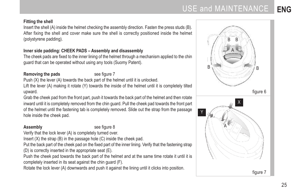 Use and maintenance eng | SUOMY SR Sport User Manual | Page 27 / 100