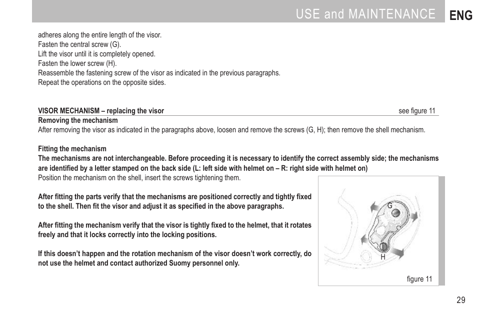 Use and maintenance eng | SUOMY SR Sport User Manual | Page 31 / 100