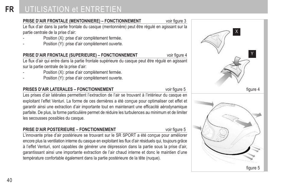 Fr utilisation et entretien | SUOMY SR Sport User Manual | Page 42 / 100