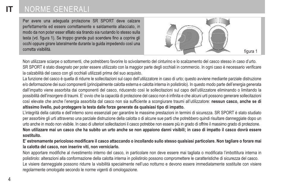 It norme generali | SUOMY SR Sport User Manual | Page 6 / 100