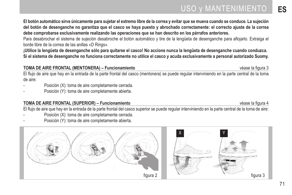 Uso y mantenimiento es | SUOMY SR Sport User Manual | Page 74 / 100