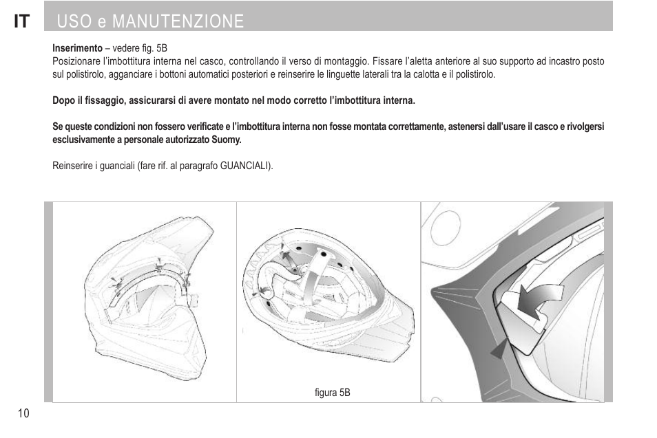 It uso e manutenzione | SUOMY Rumble User Manual | Page 12 / 76