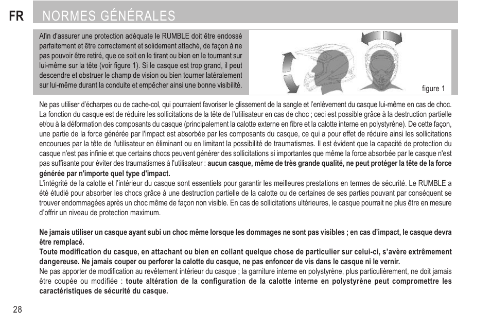 Normes générales | SUOMY Rumble User Manual | Page 30 / 76