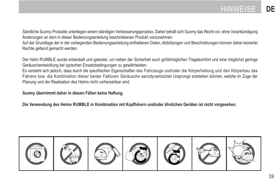 Hinweise de | SUOMY Rumble User Manual | Page 41 / 76