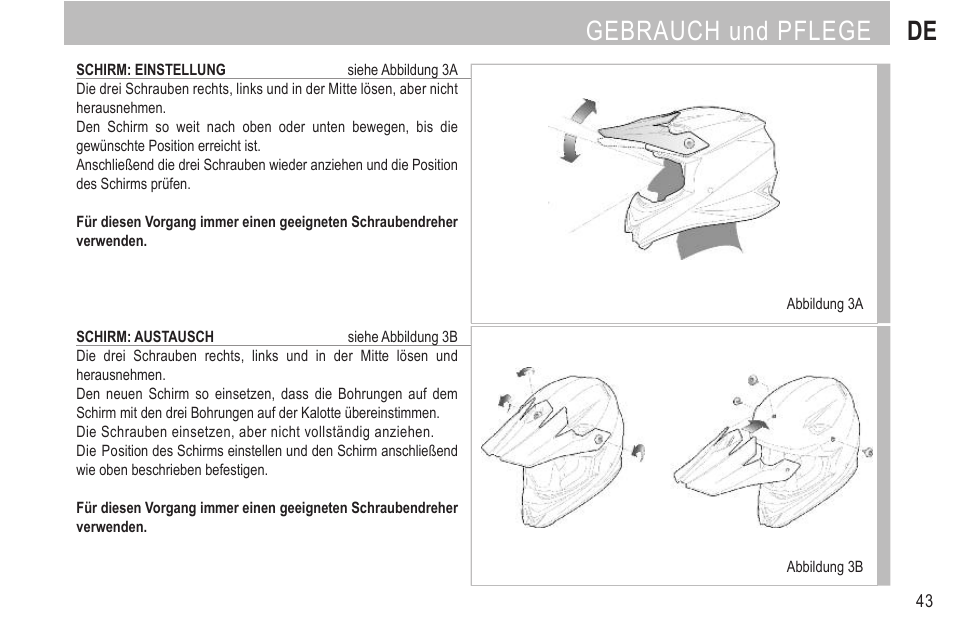 Gebrauch und pflege de | SUOMY Rumble User Manual | Page 45 / 76