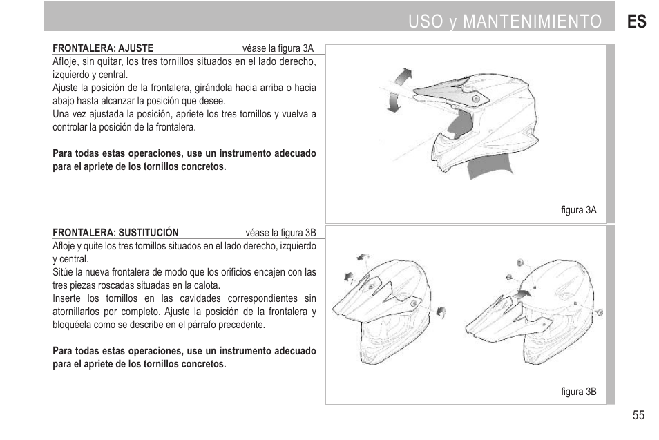 Uso y mantenimiento es | SUOMY Rumble User Manual | Page 57 / 76