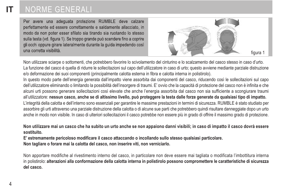 Norme generali | SUOMY Rumble User Manual | Page 6 / 76
