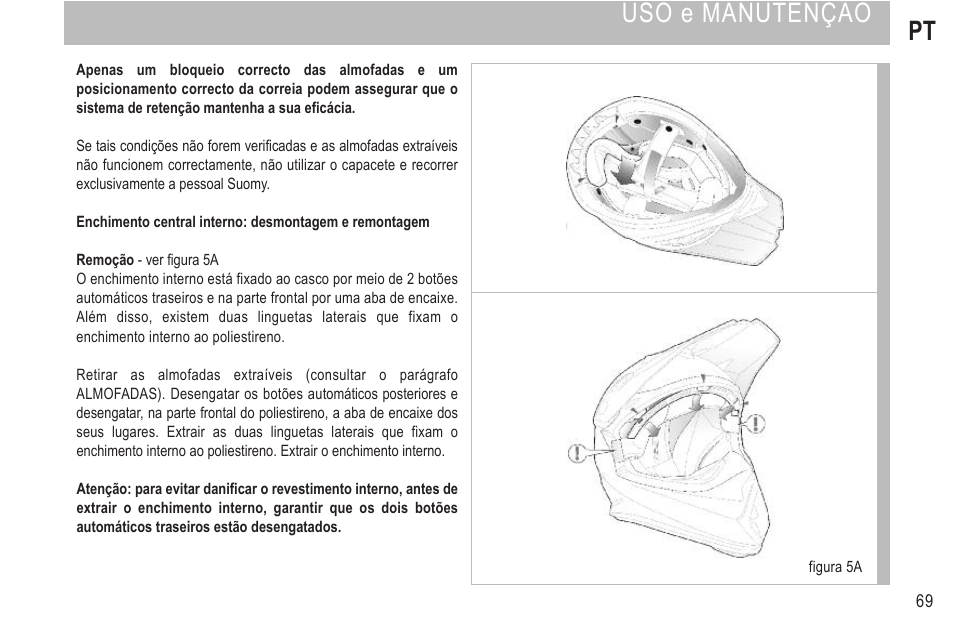 Uso e manutenção pt | SUOMY Rumble User Manual | Page 71 / 76