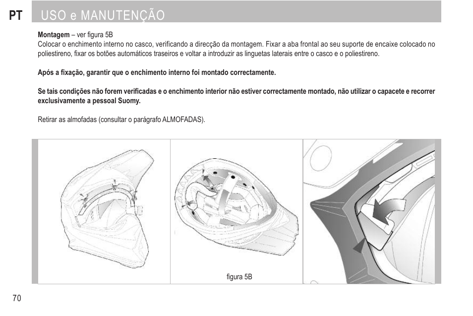 Pt uso e manutenção | SUOMY Rumble User Manual | Page 72 / 76
