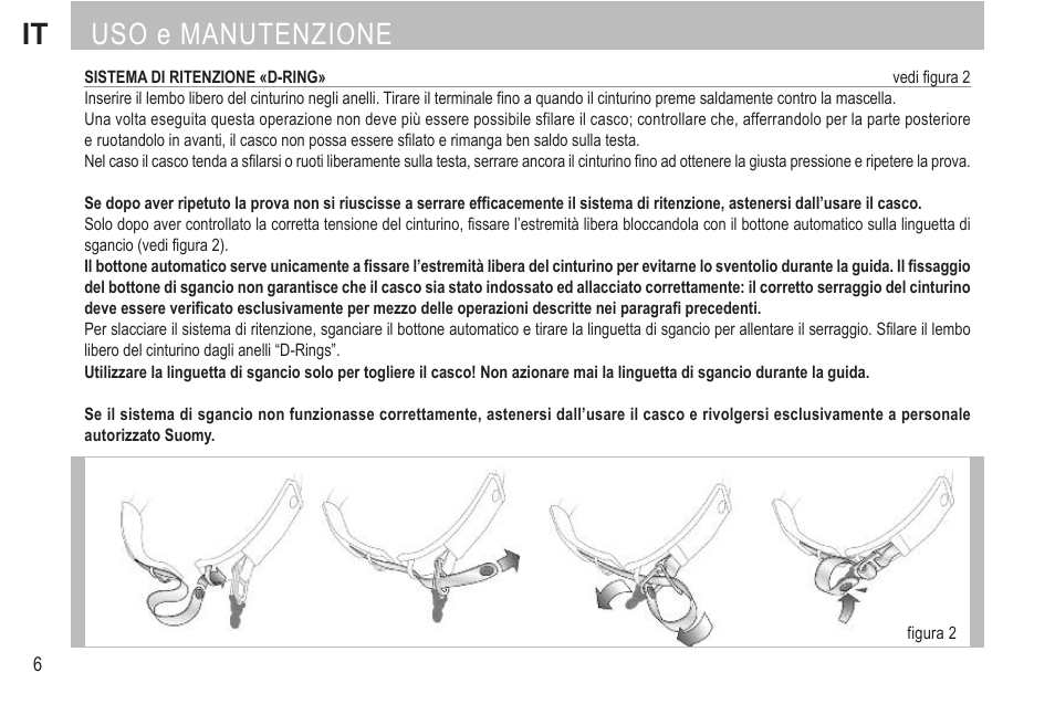 It uso e manutenzione | SUOMY Rumble User Manual | Page 8 / 76