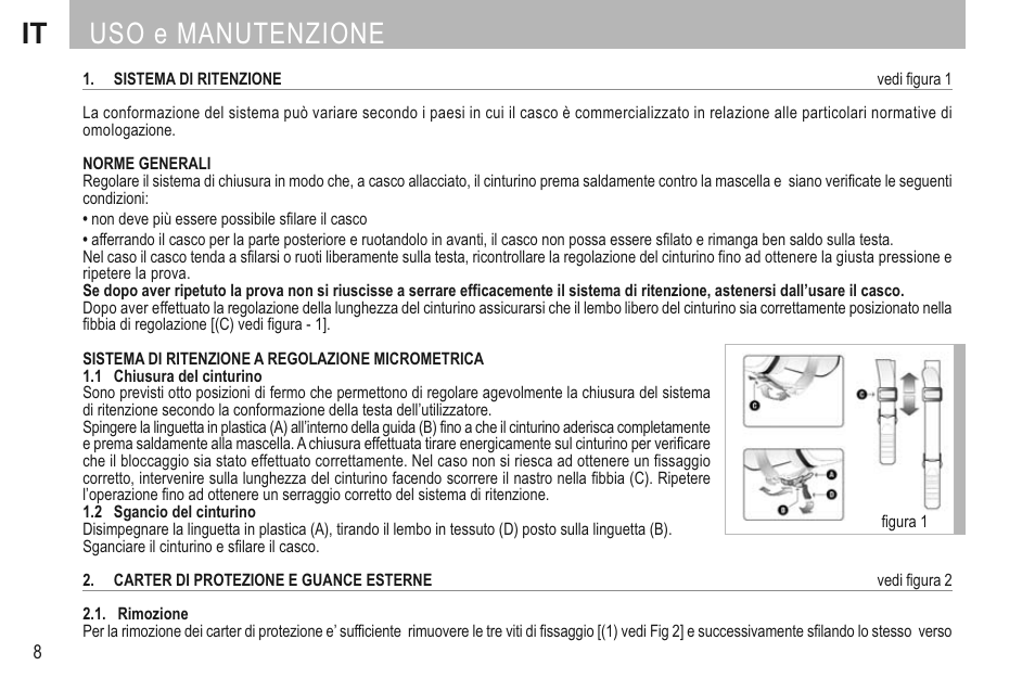 It uso e manutenzione | SUOMY 3LOGY Helmet User Manual | Page 10 / 68