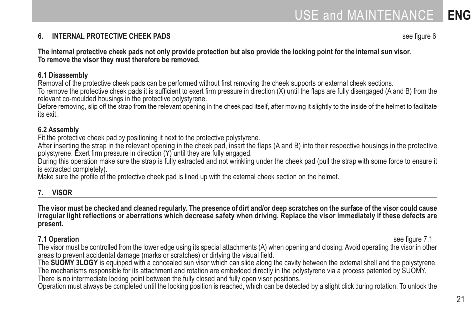 Use and maintenance eng | SUOMY 3LOGY Helmet User Manual | Page 23 / 68