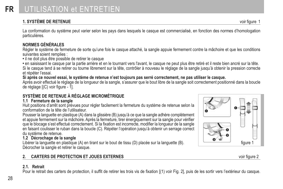 Fr utilisation et entretien | SUOMY 3LOGY Helmet User Manual | Page 30 / 68
