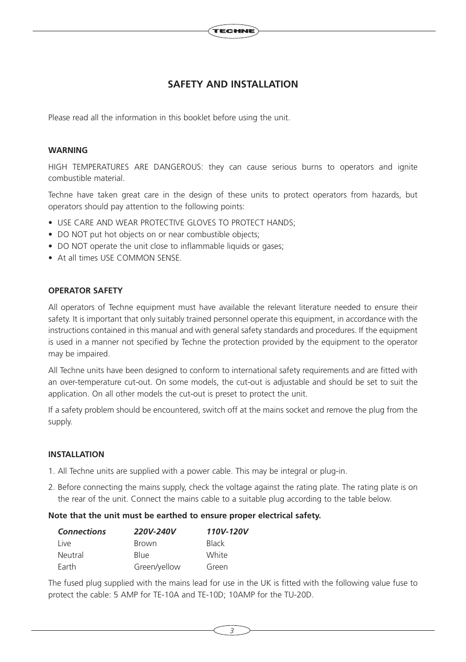 Techne TU-20D User Manual | Page 3 / 40