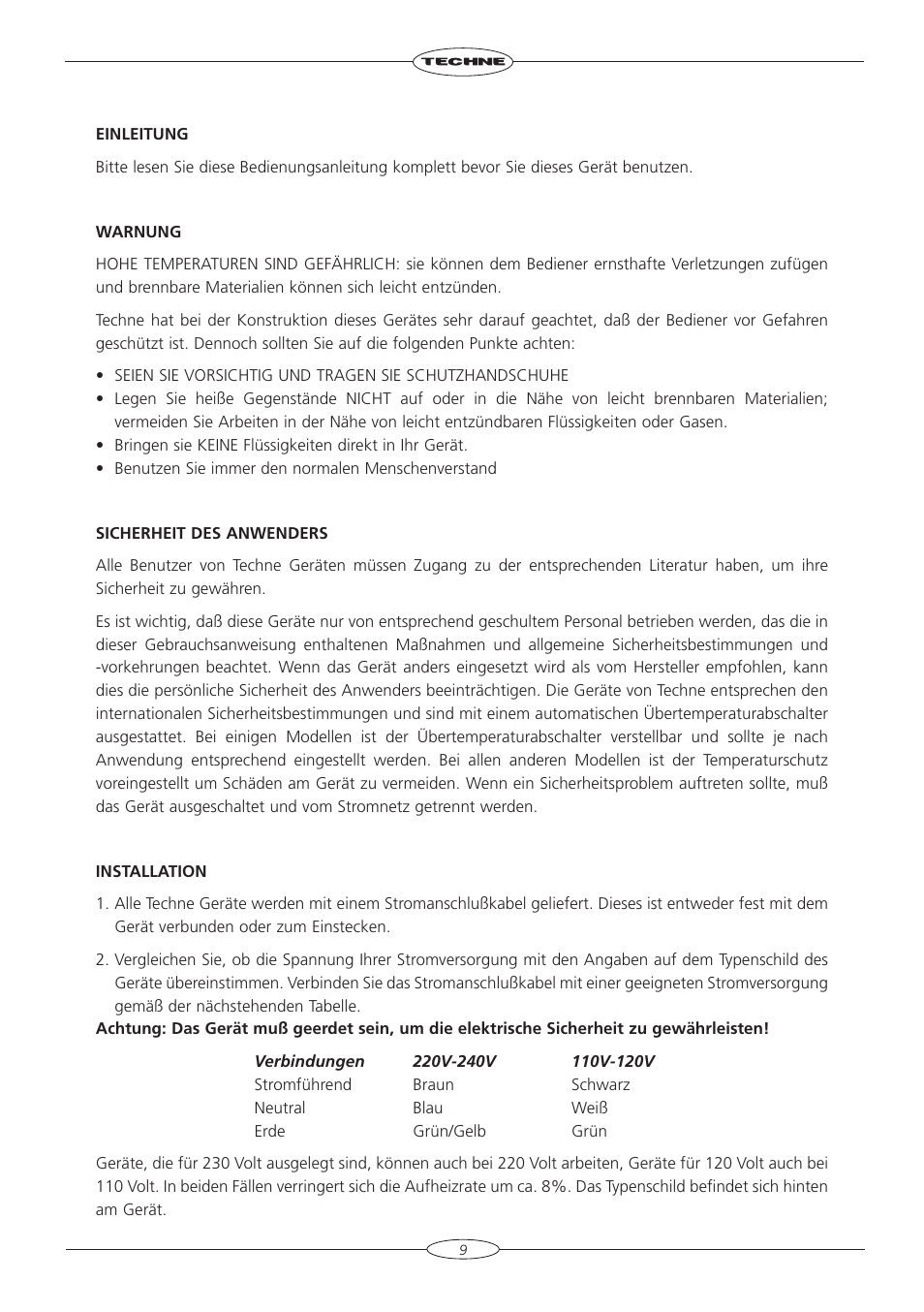 Techne TU-20D User Manual | Page 9 / 40