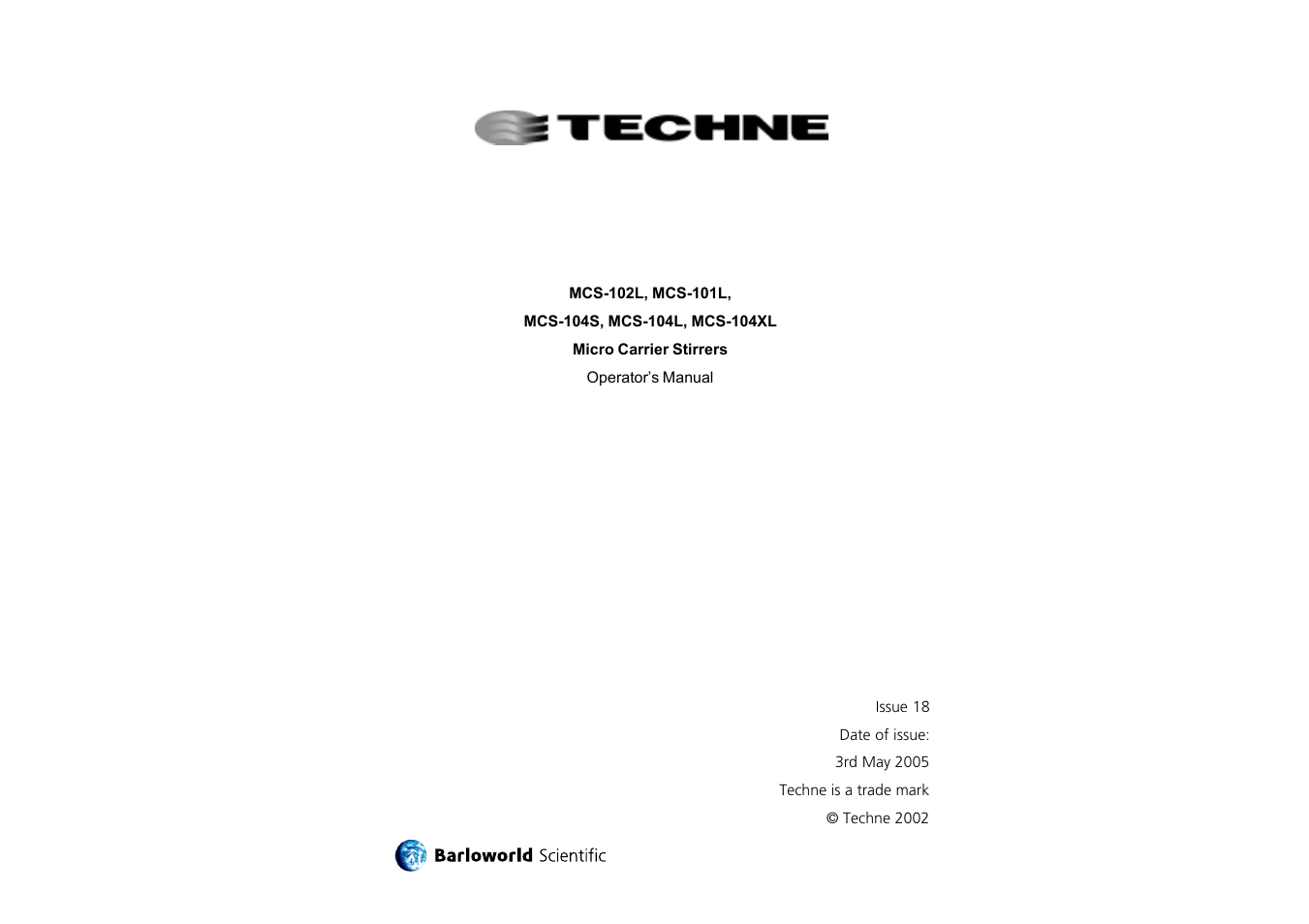 Techne MCS-104XL User Manual | 28 pages