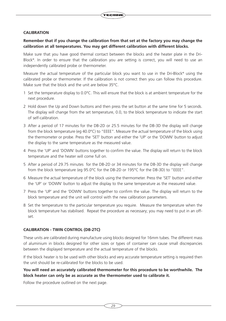 Techne DB-2TC User Manual | Page 31 / 36