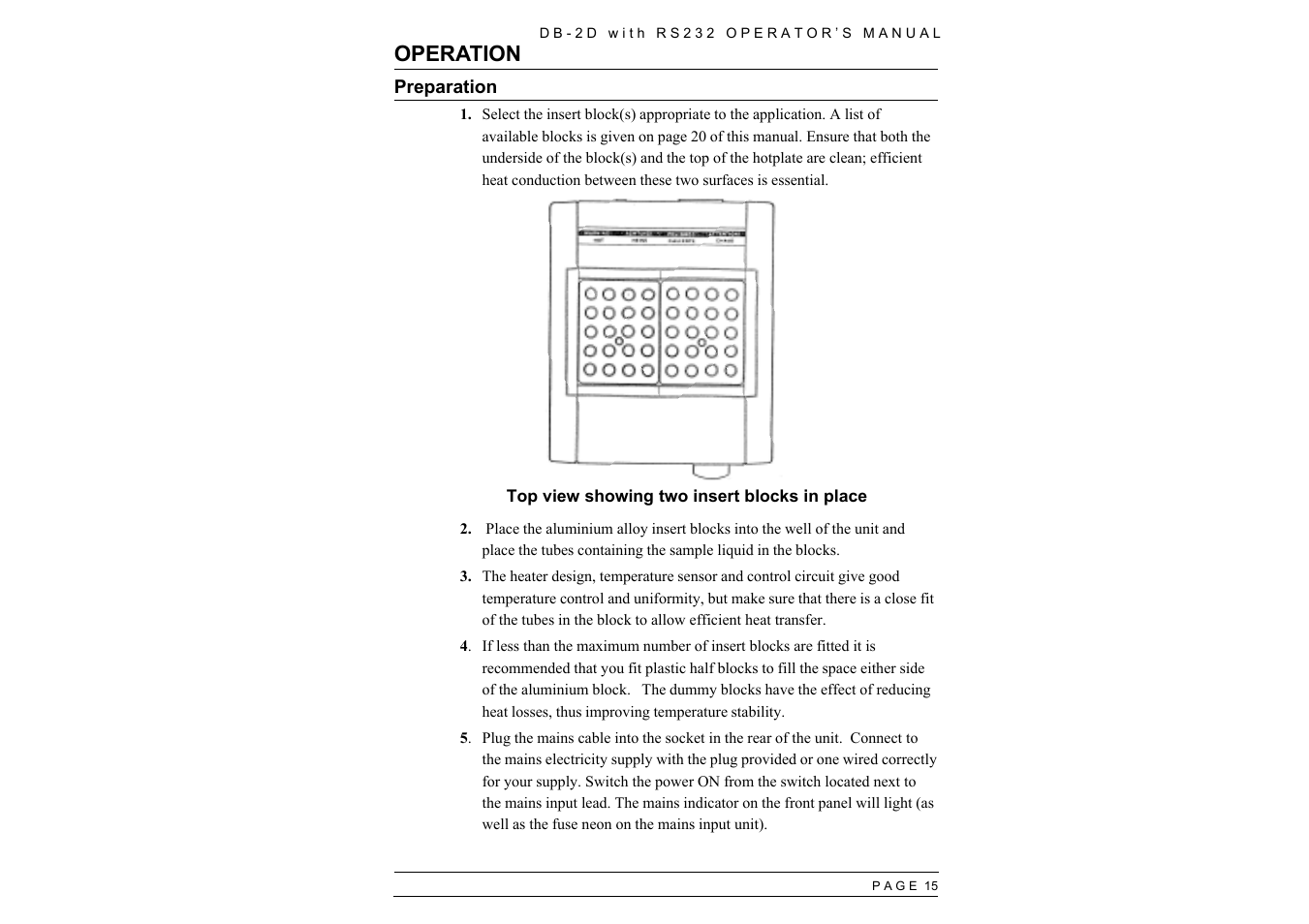 Operation | Techne RS232 User Manual | Page 17 / 24