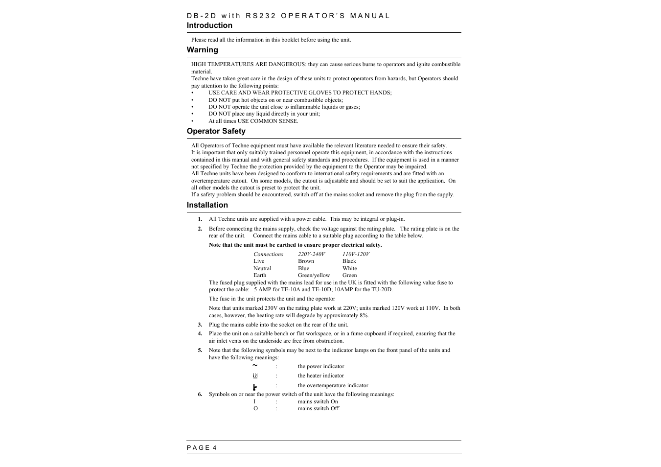 Techne RS232 User Manual | Page 6 / 24