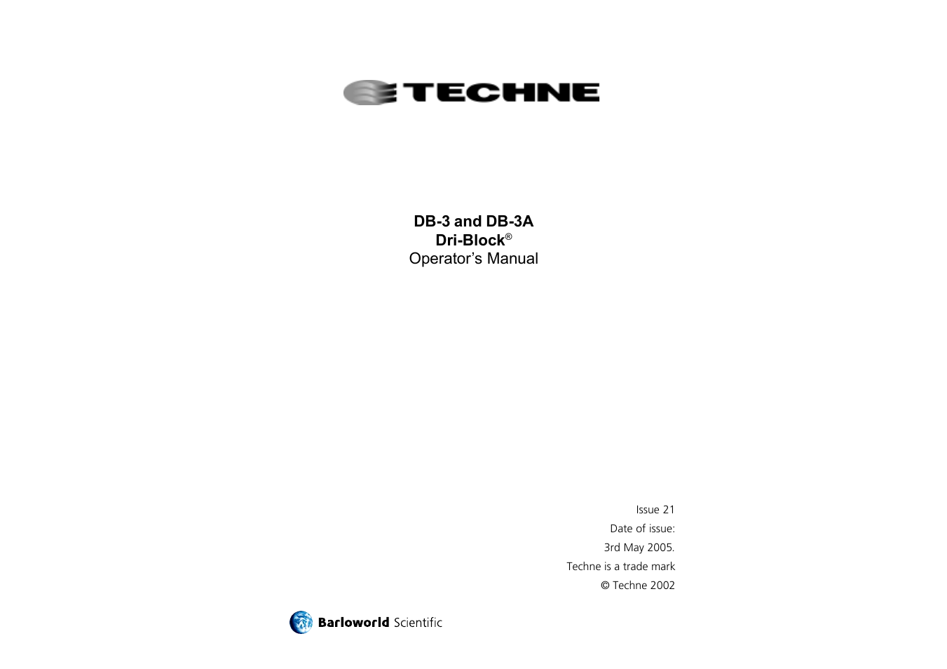 Techne DB-3A User Manual | 26 pages