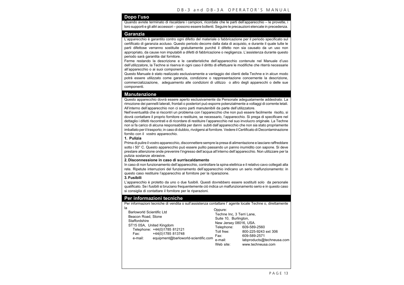 Techne DB-3A User Manual | Page 15 / 26