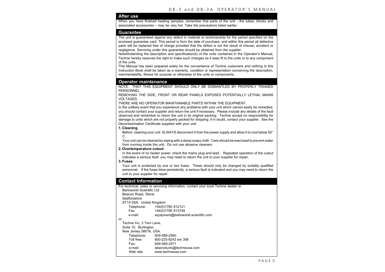 Techne DB-3A User Manual | Page 7 / 26