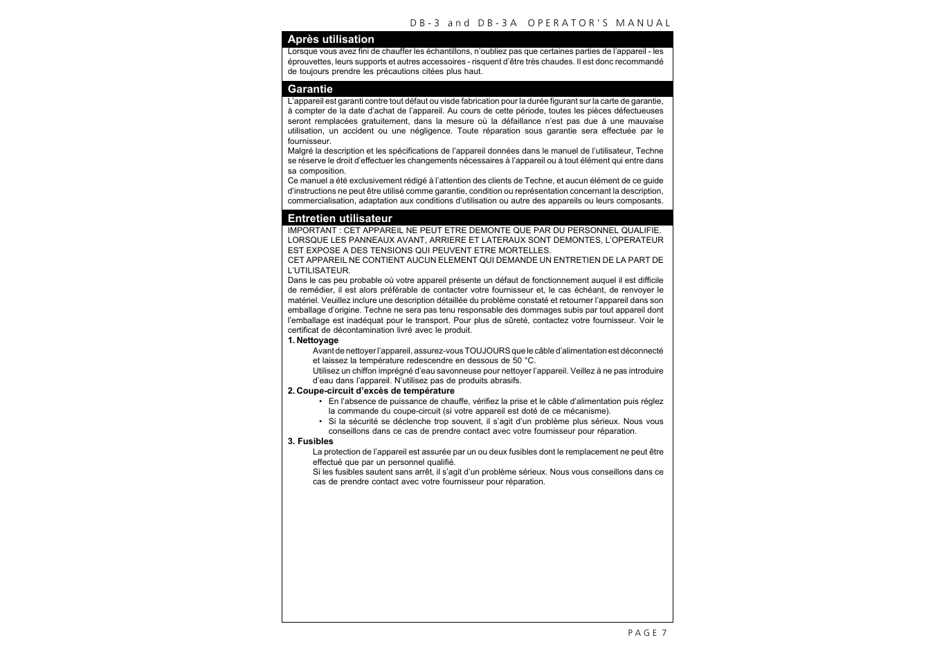 Techne DB-3A User Manual | Page 9 / 26