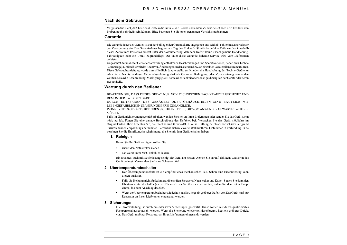 Techne RS232 User Manual | Page 11 / 30
