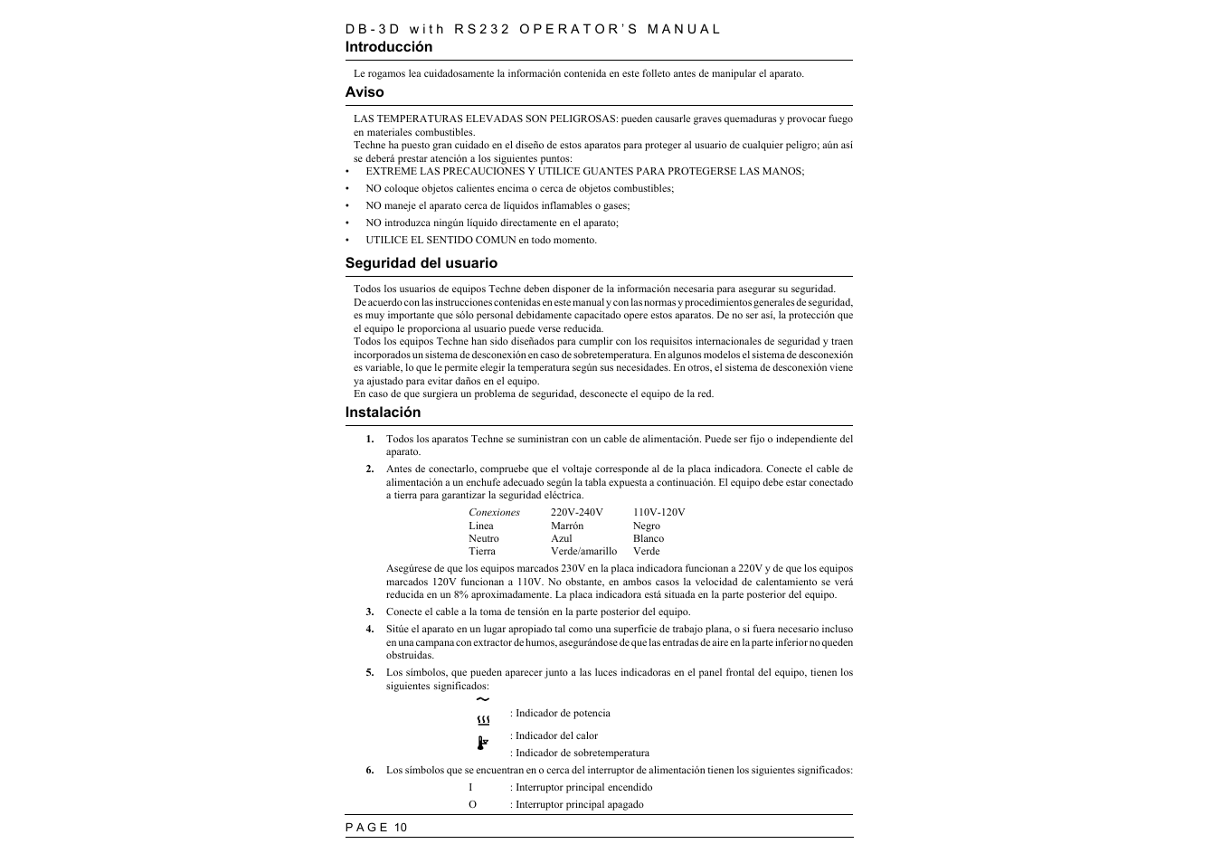 Techne RS232 User Manual | Page 12 / 30