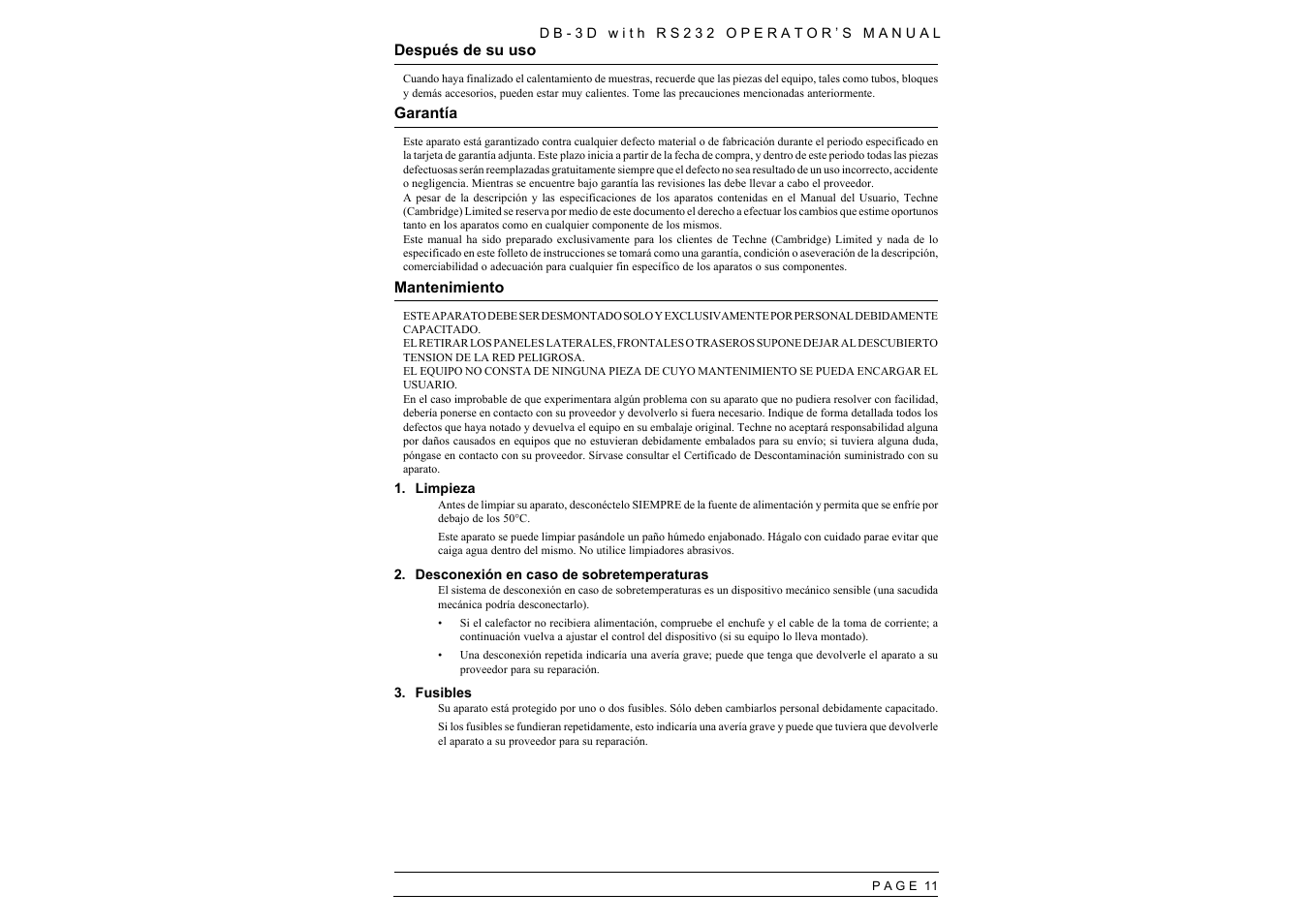 Techne RS232 User Manual | Page 13 / 30