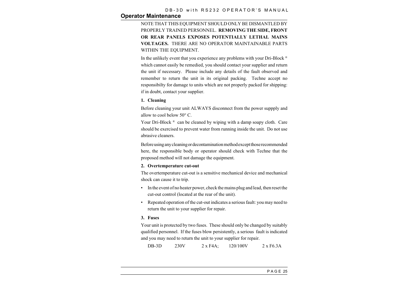 Techne RS232 User Manual | Page 27 / 30