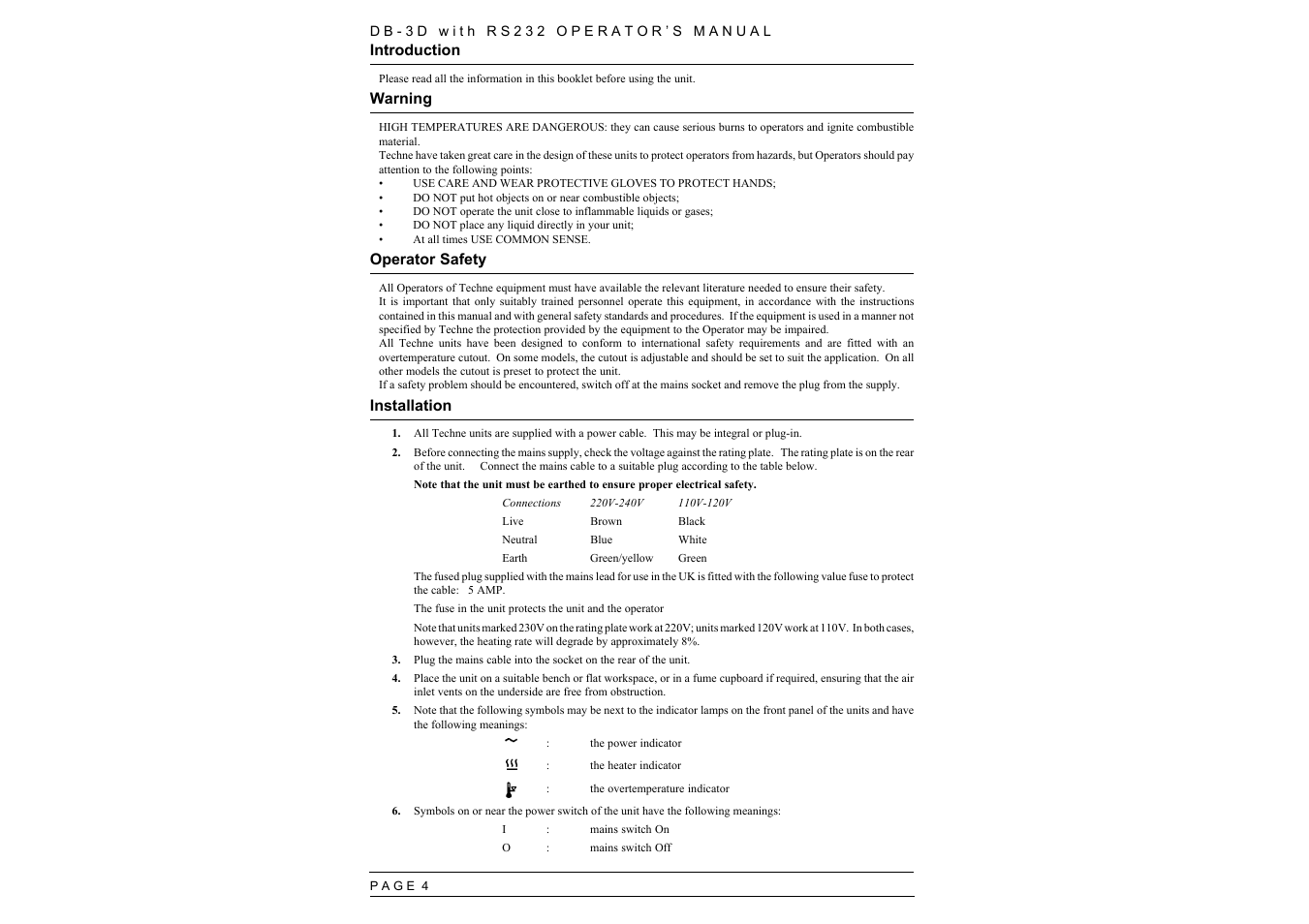Techne RS232 User Manual | Page 6 / 30