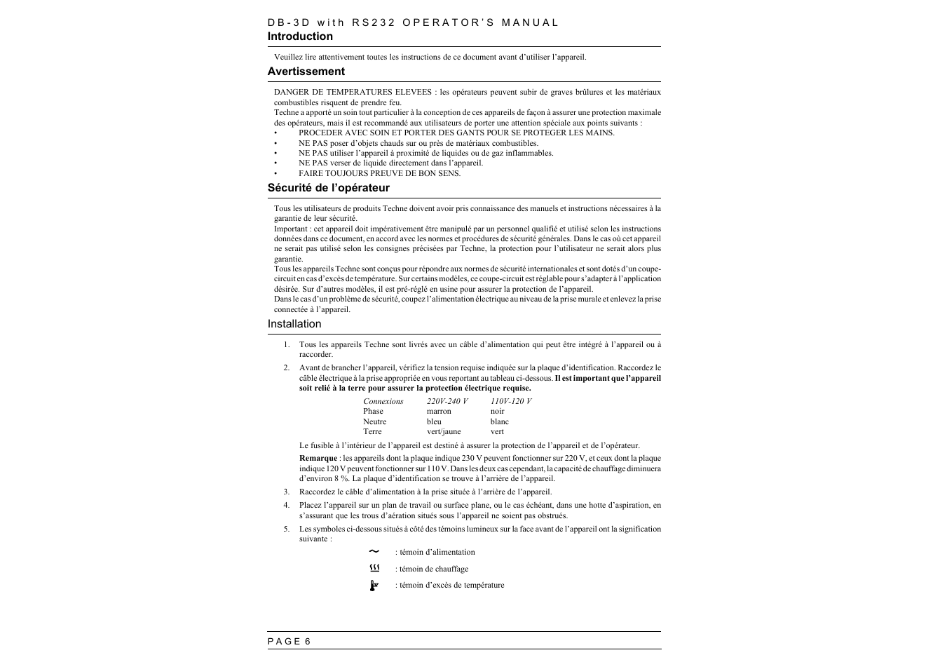 Techne RS232 User Manual | Page 8 / 30